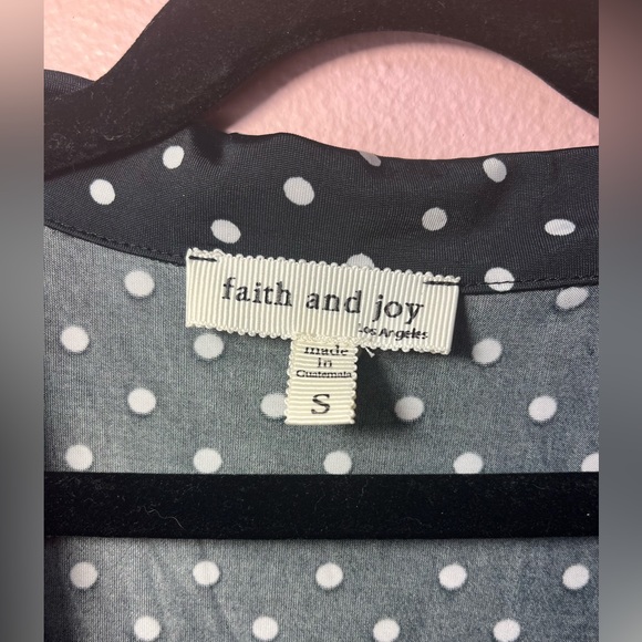 Faith and Joy Polka Dot Sleeveless Top. Size Small - Picture 3 of 3